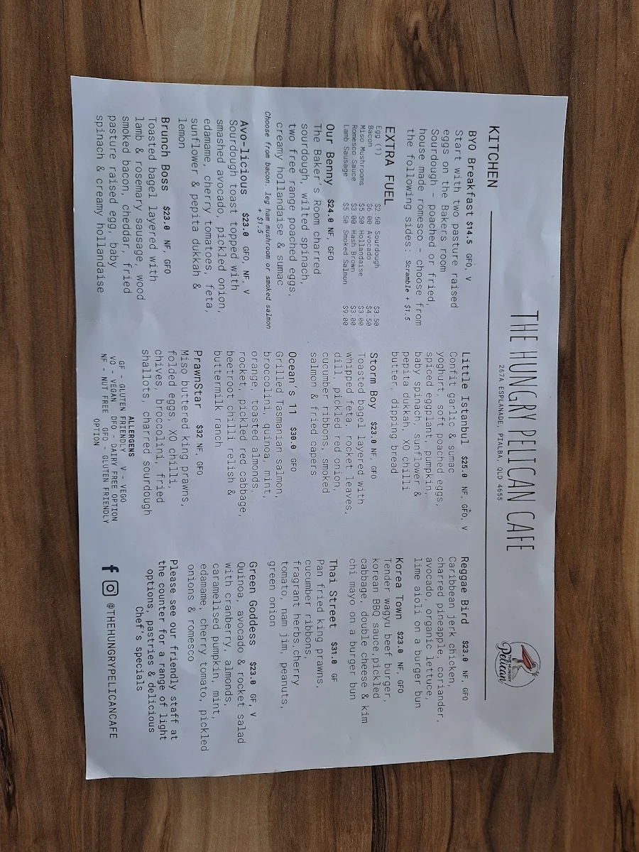 Menu, Bean Beat