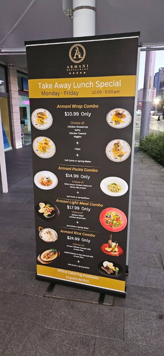 Menu, Armani Restaurant