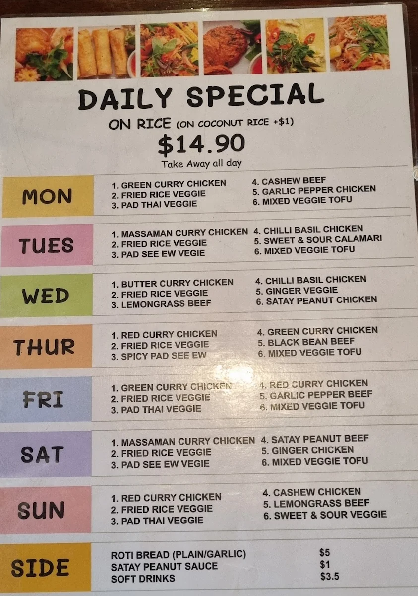 Menu, Bangkok Grill by Smile Thai