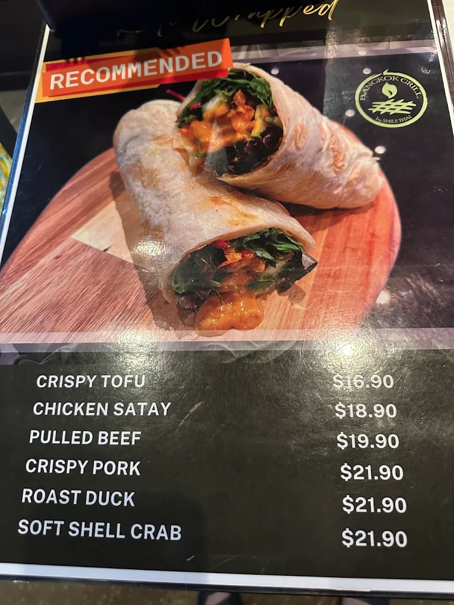 Menu, Bangkok Grill by Smile Thai