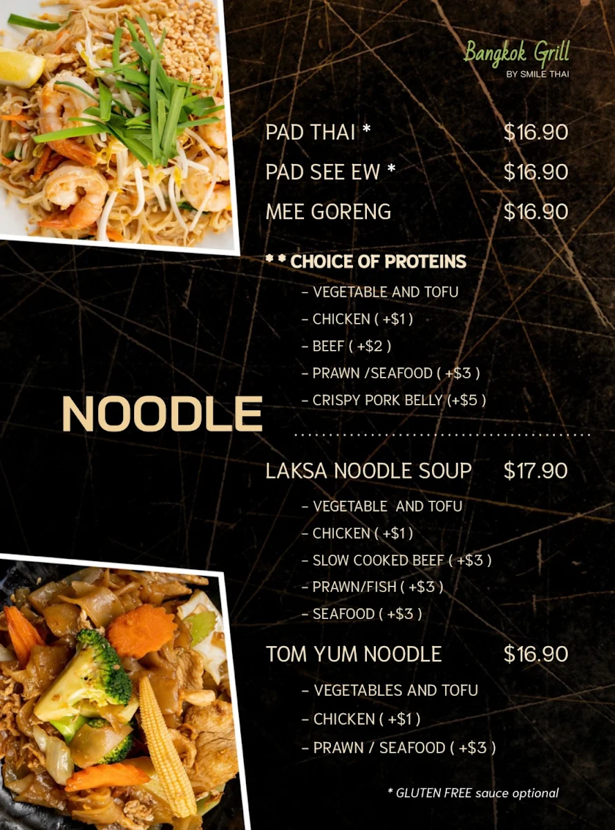 Menu, Bangkok Grill by Smile Thai