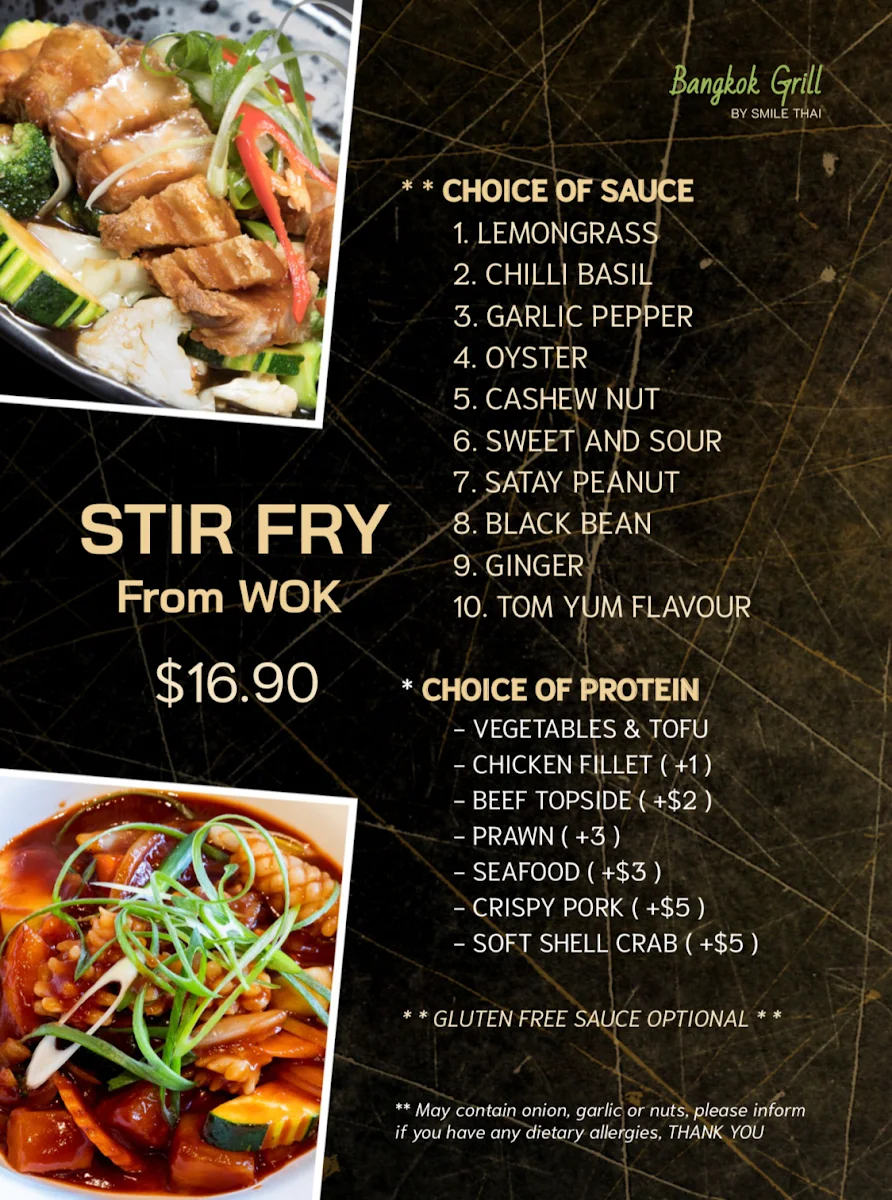Menu, Bangkok Grill by Smile Thai