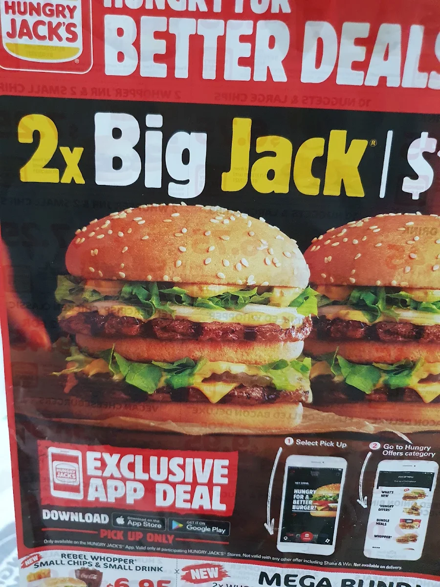 Menu, Hungry Jack's Burgers Cockburn