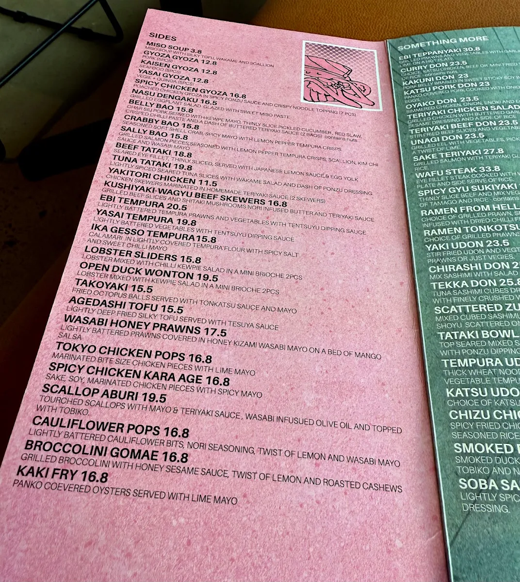 Menu, The Wasabi Place Elsternwick
