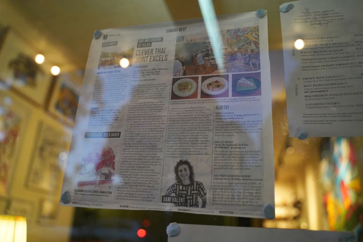 Menu, Charlong Melbourne
