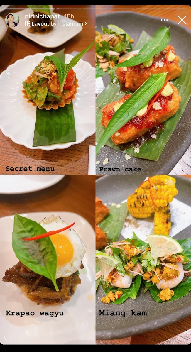 Menu, Charlong Melbourne