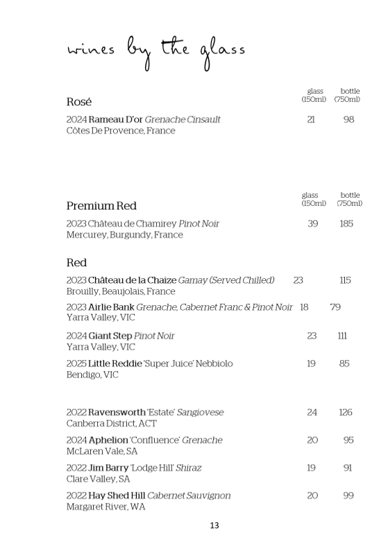 Menu, Saké Restaurant & Bar Hamer Hall