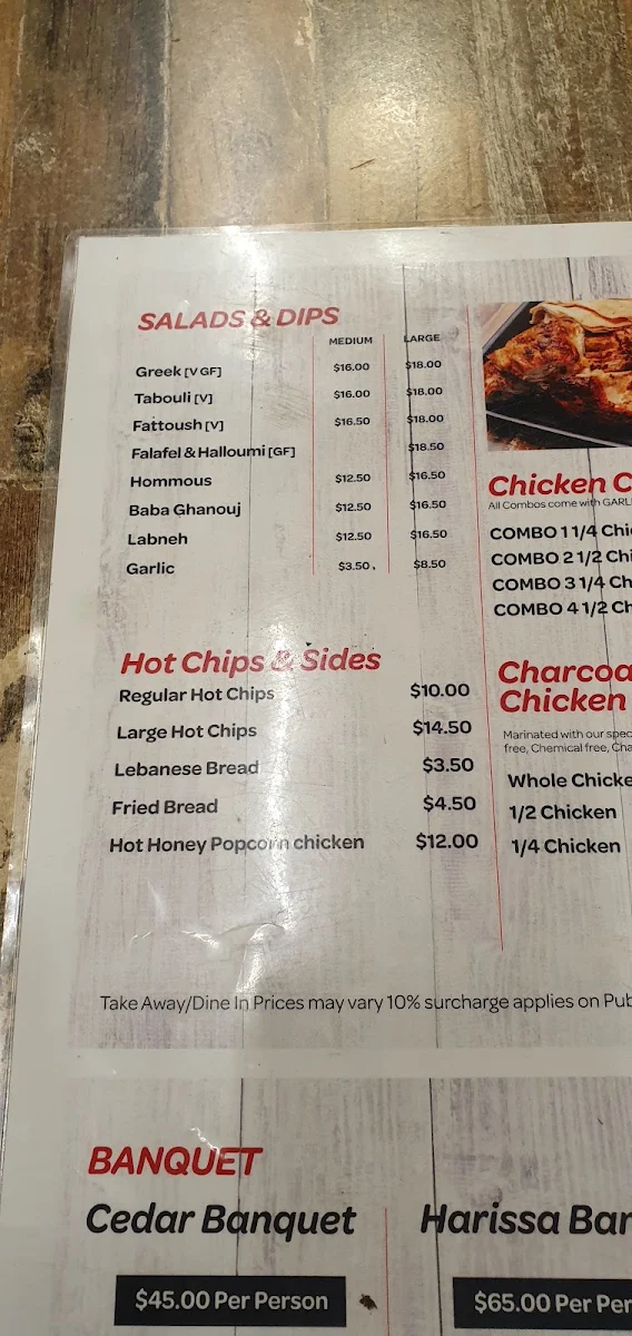 Menu, Sammy's Restaurant