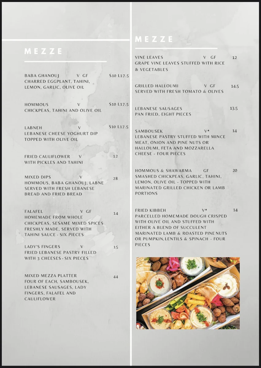 Menu, Sammy's Restaurant