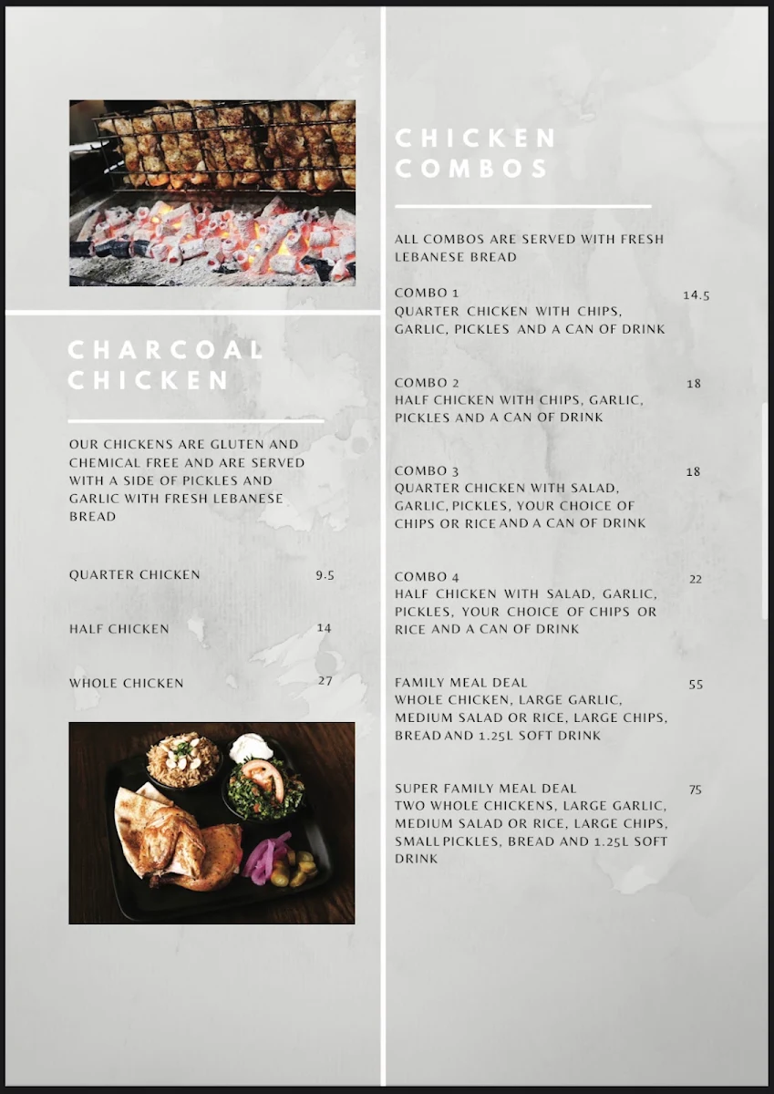 Menu, Sammy's Restaurant