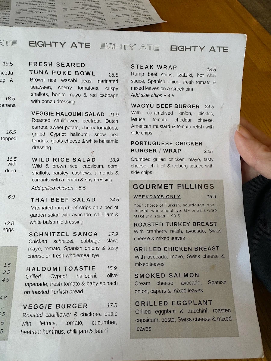 Menu, Eighty Ate
