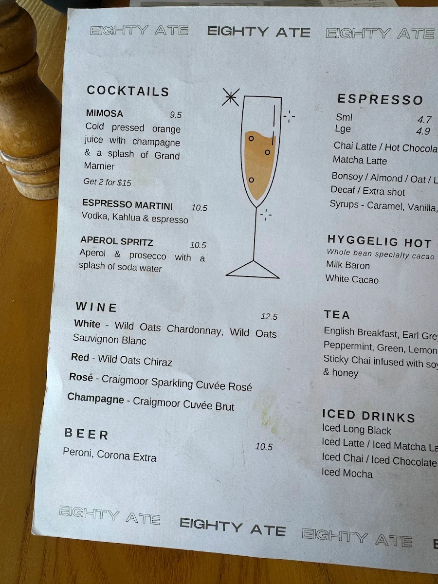 Menu, Eighty Ate