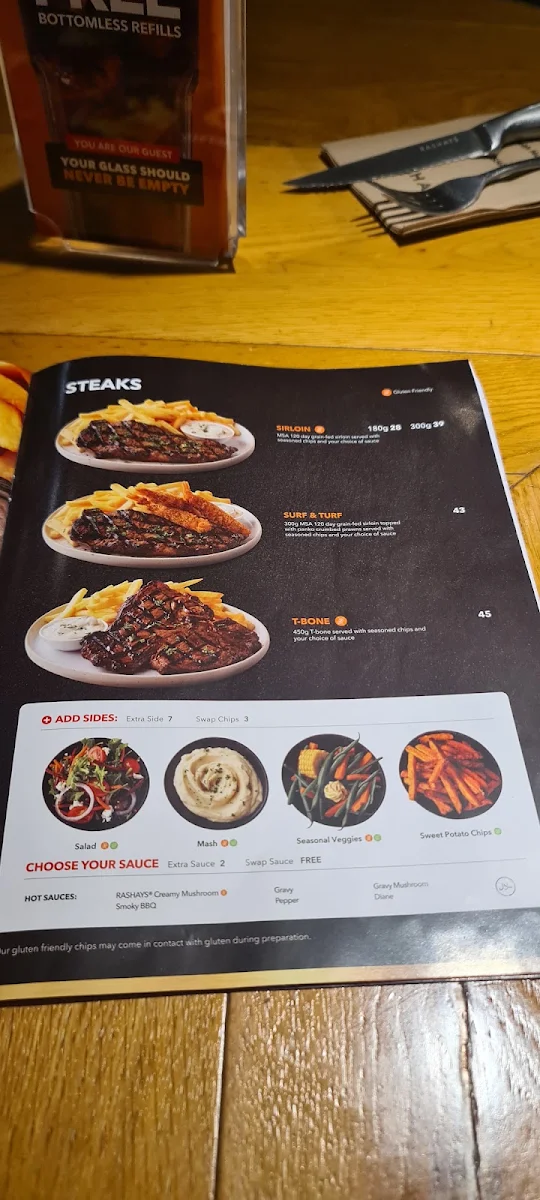 Menu, RASHAYS - Top Ryde