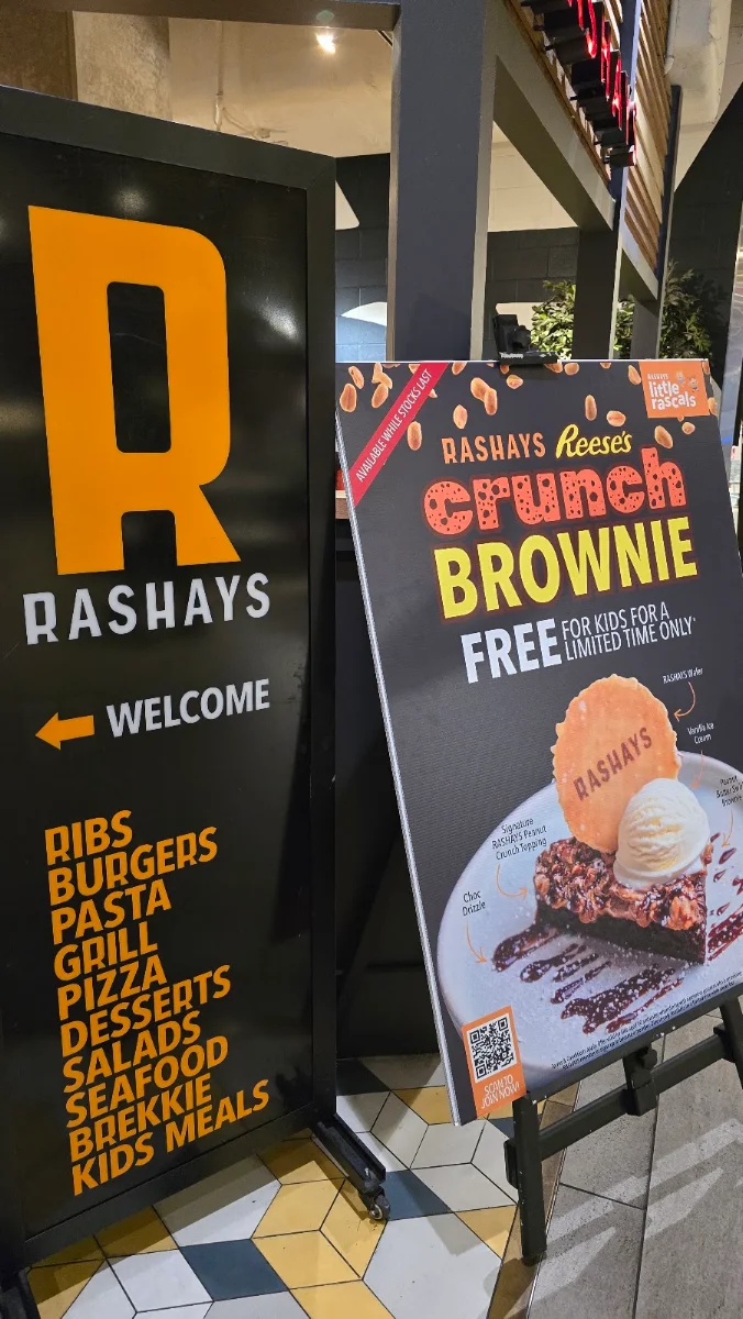Menu, RASHAYS - Top Ryde