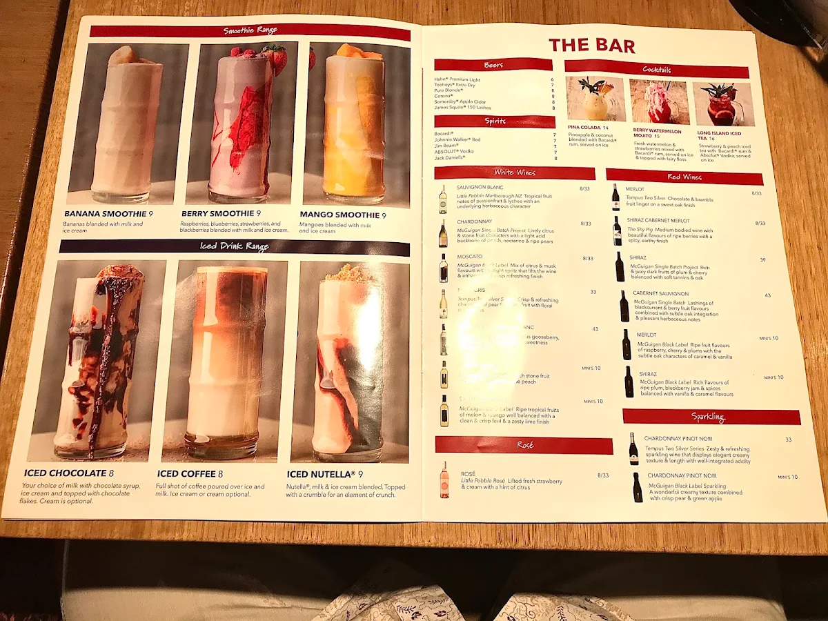 Menu, RASHAYS - Top Ryde