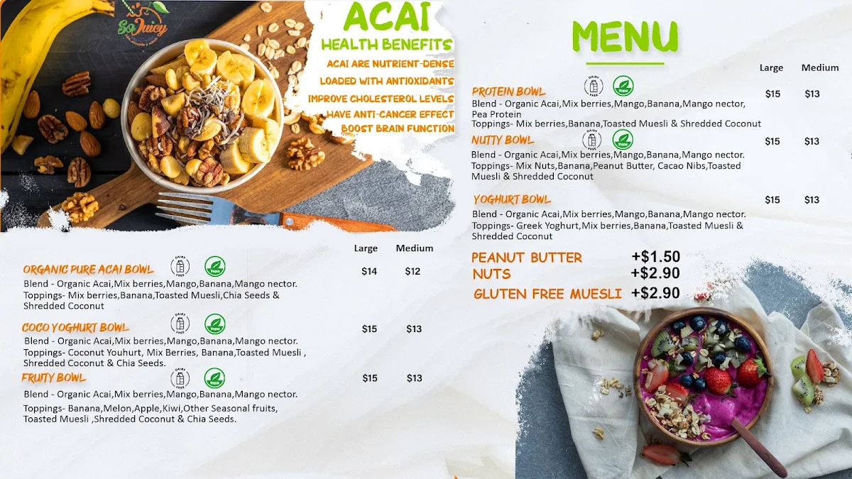 Menu, So Juicy