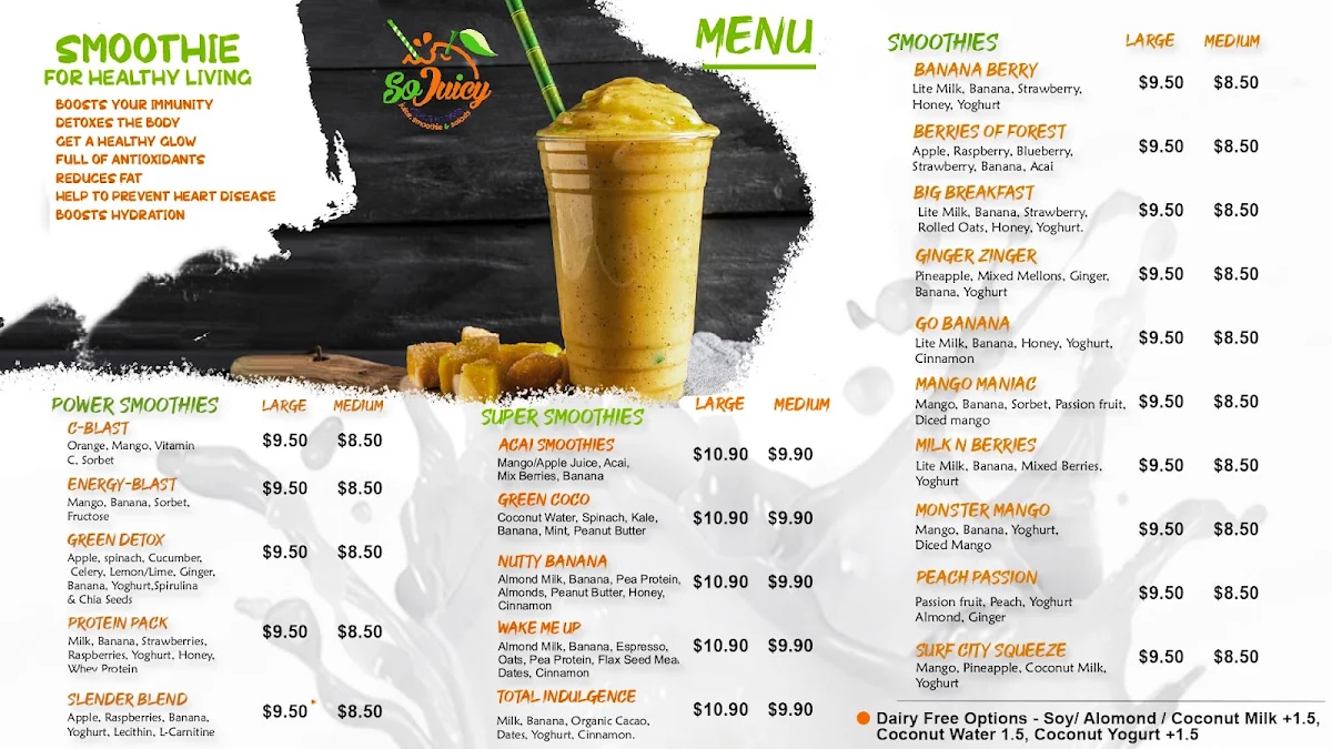 Menu, So Juicy