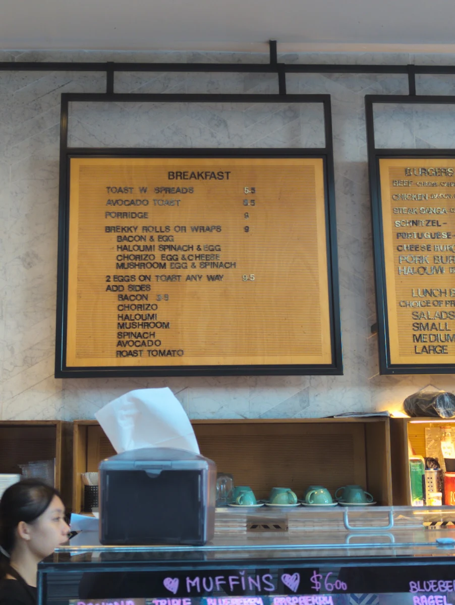 Menu, Georgie Boy's Coffee Co - Grosvenor Place