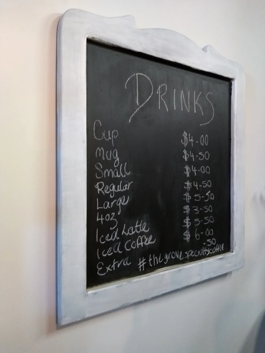 Menu, The Grove Coffee and Eats