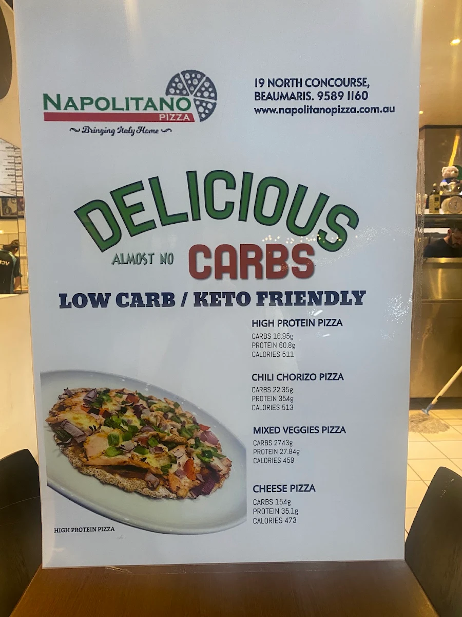 Menu, Napolitano Pizza