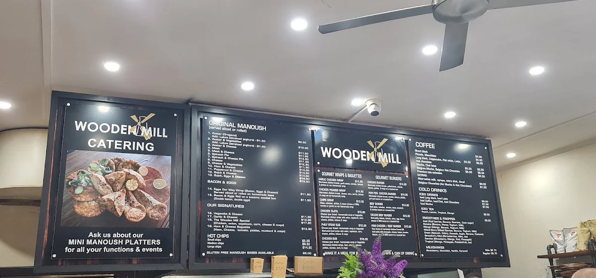Menu, Wooden Mill, Normanhurst: Manoush, Grill & Cafe