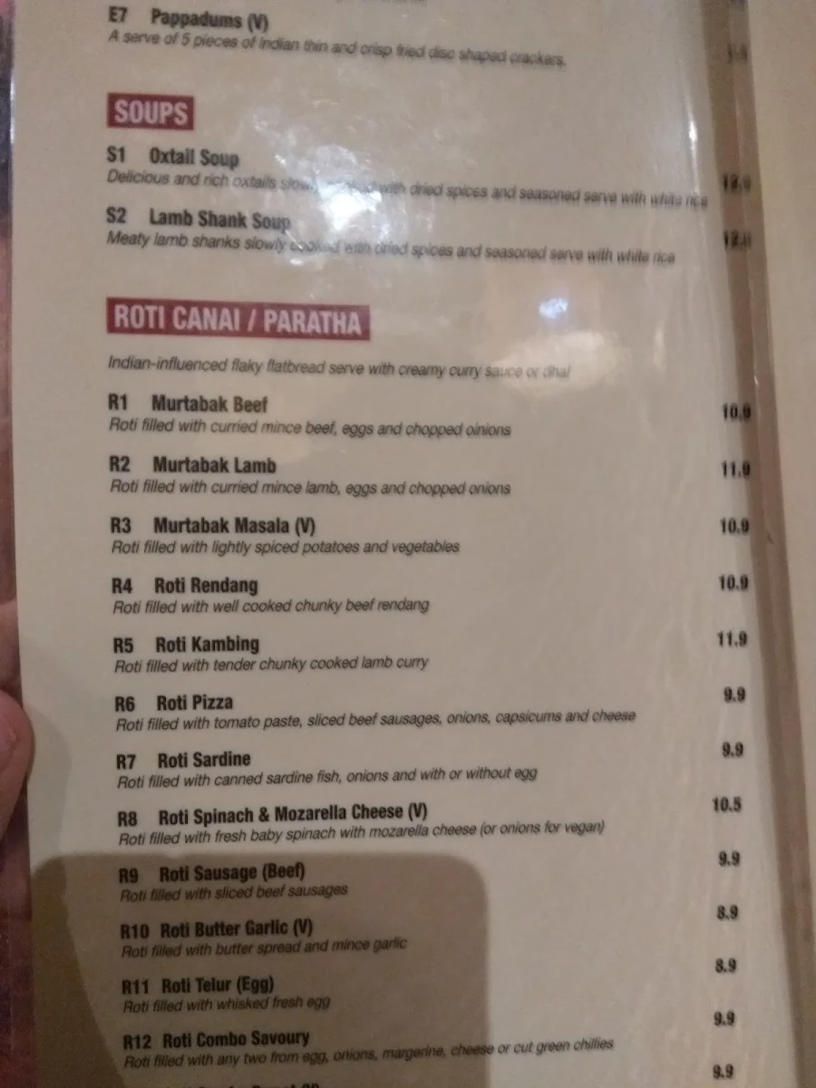 Menu, Makan² Cafe