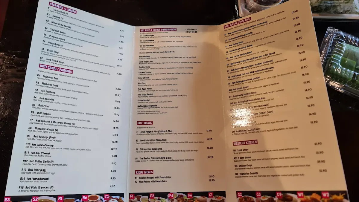Menu, Makan² Cafe