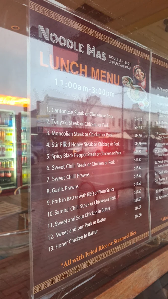 Menu, Noodle Mas