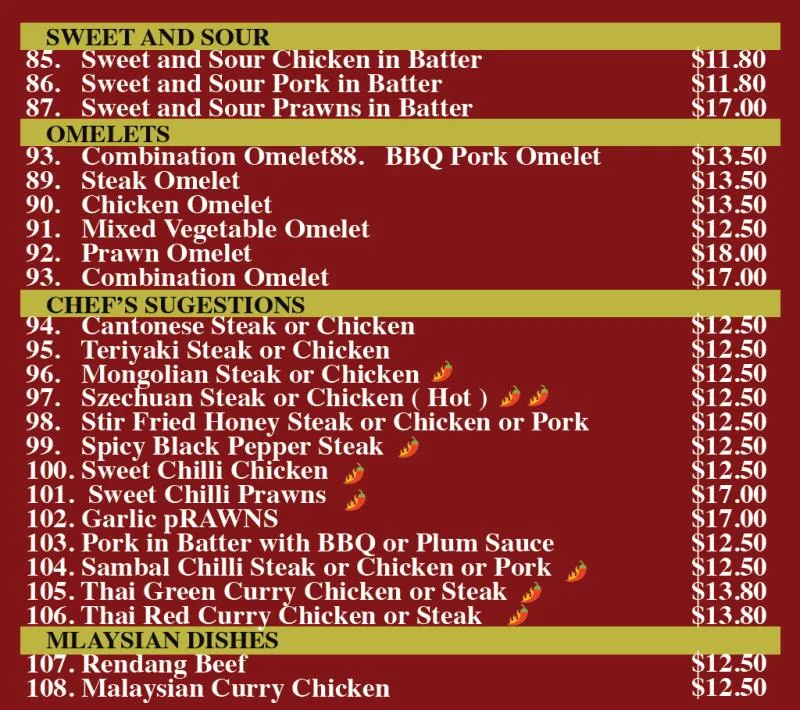 Menu, Noodle Mas