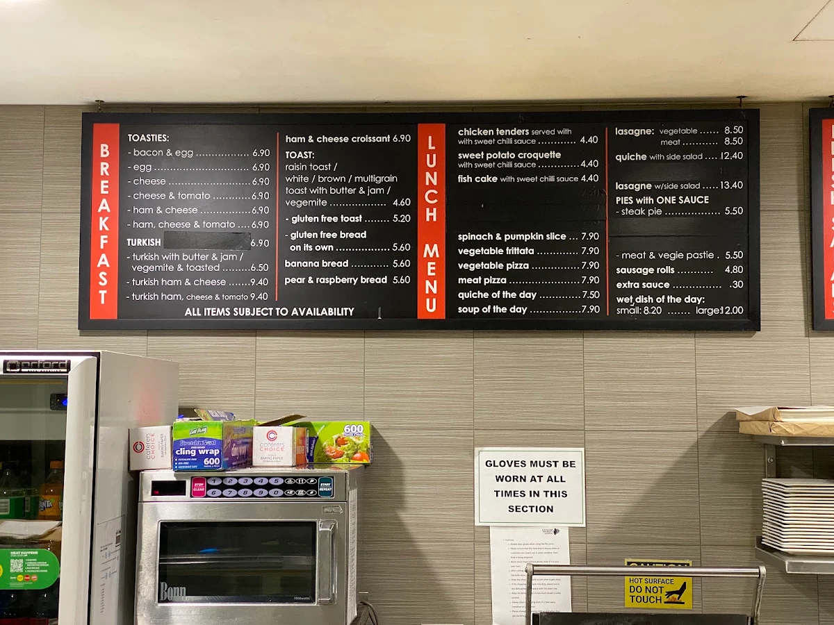 Menu, Harley's Cafe