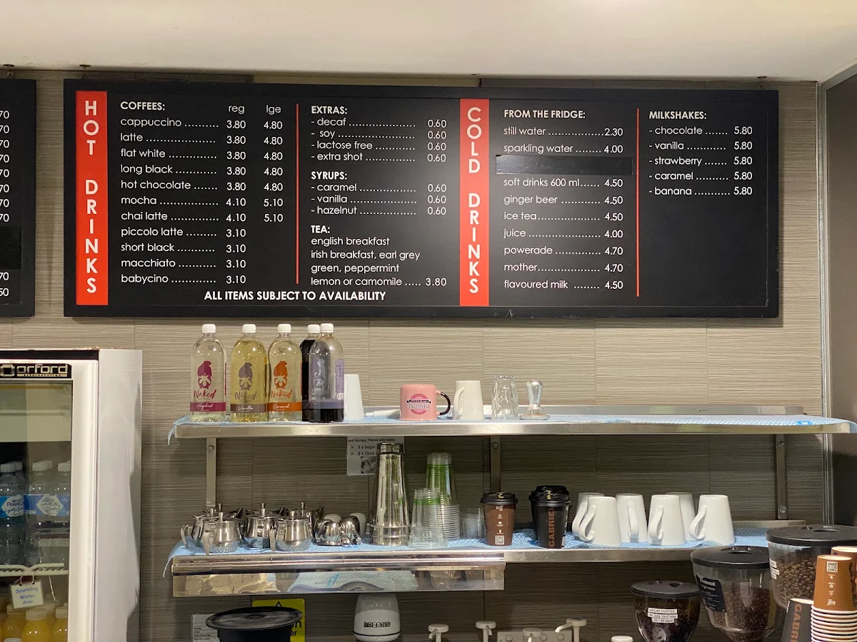 Menu, Harley's Cafe