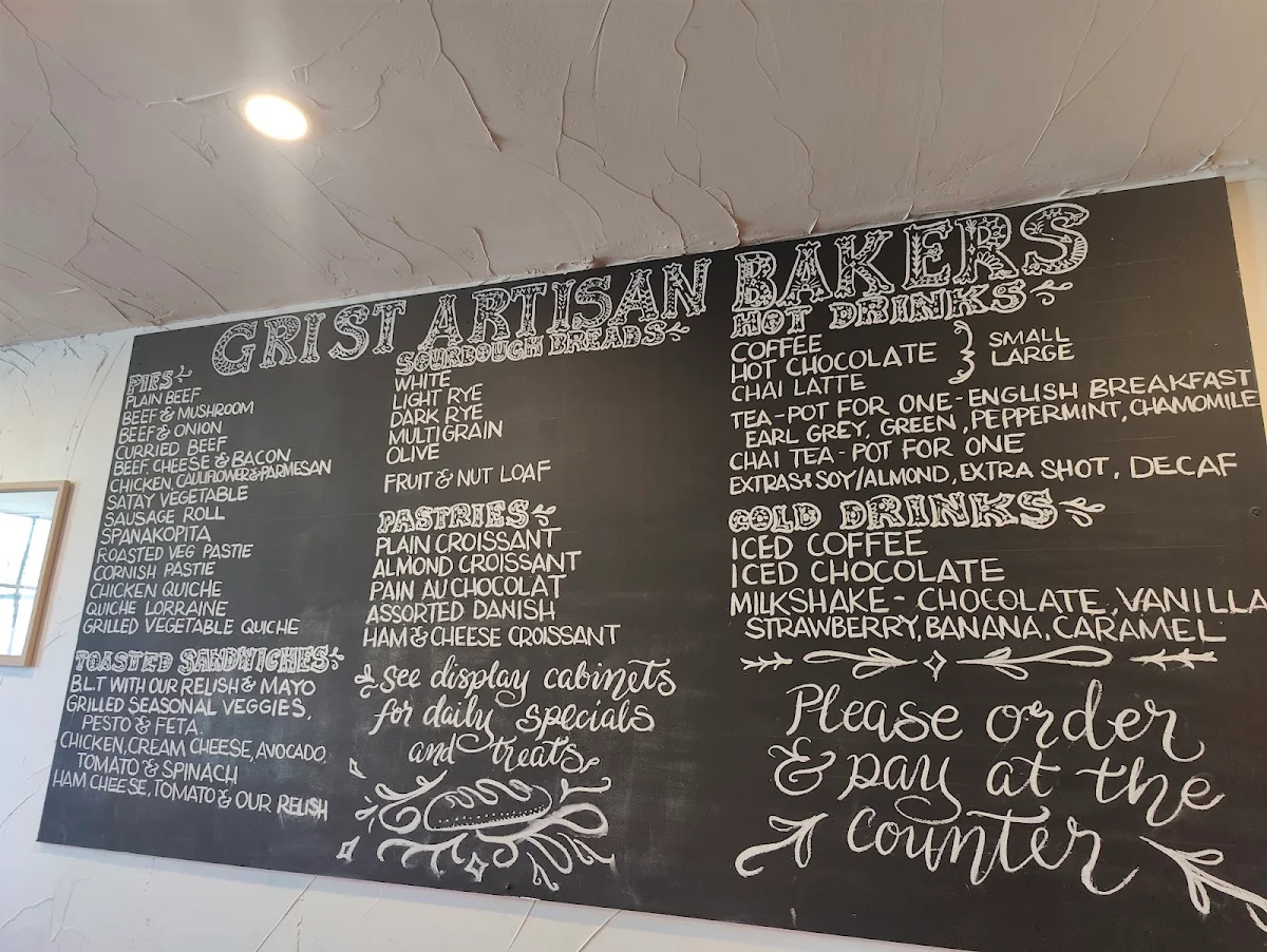 Menu, Grist Artisan Bakers