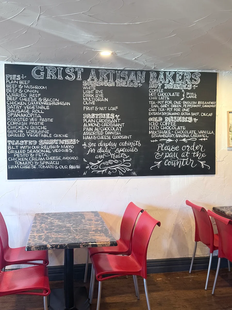 Menu, Grist Artisan Bakers