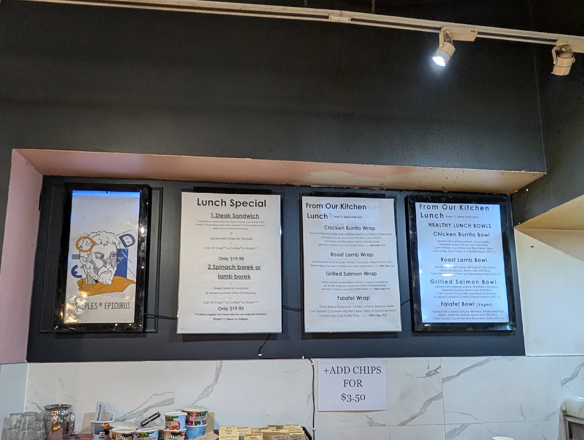 Menu, Cafe Azu