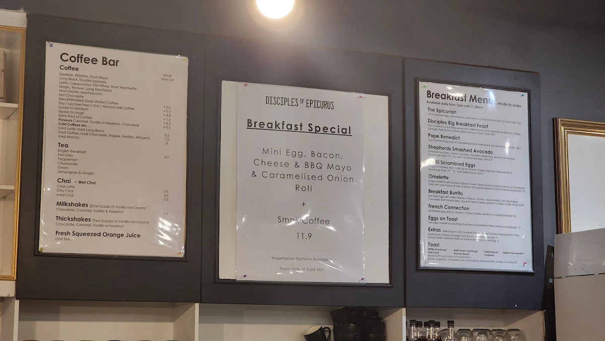 Menu, Cafe Azu