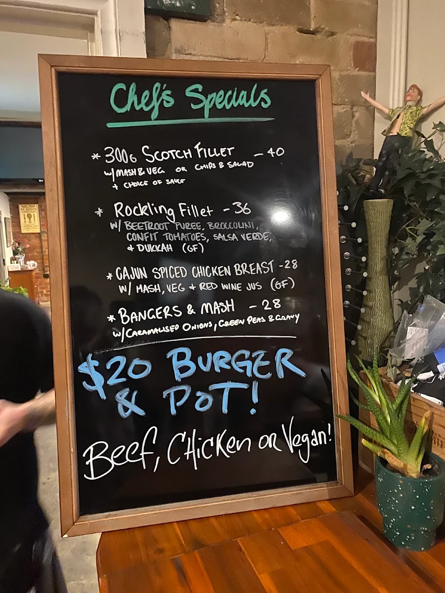 Menu, The Yorkshire Stingo Hotel