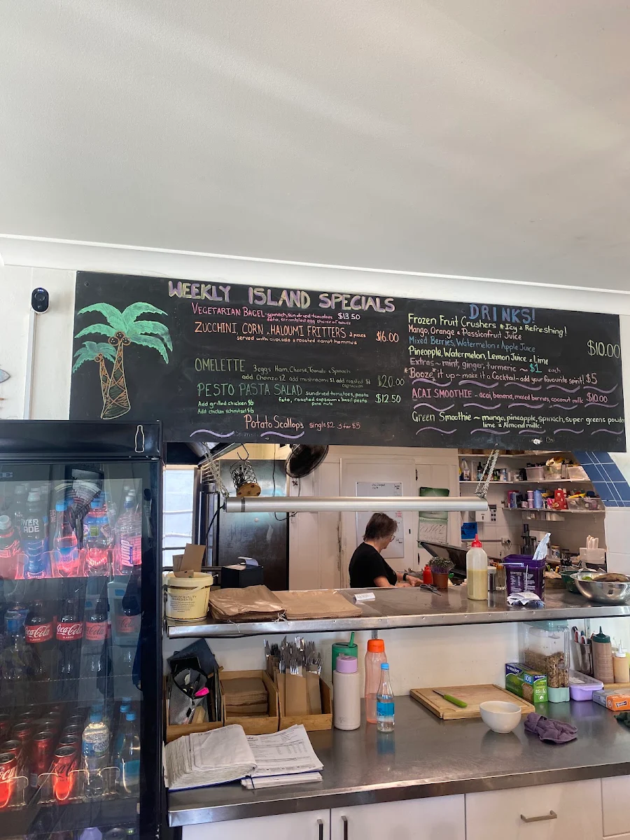 Menu, The Island Cafe