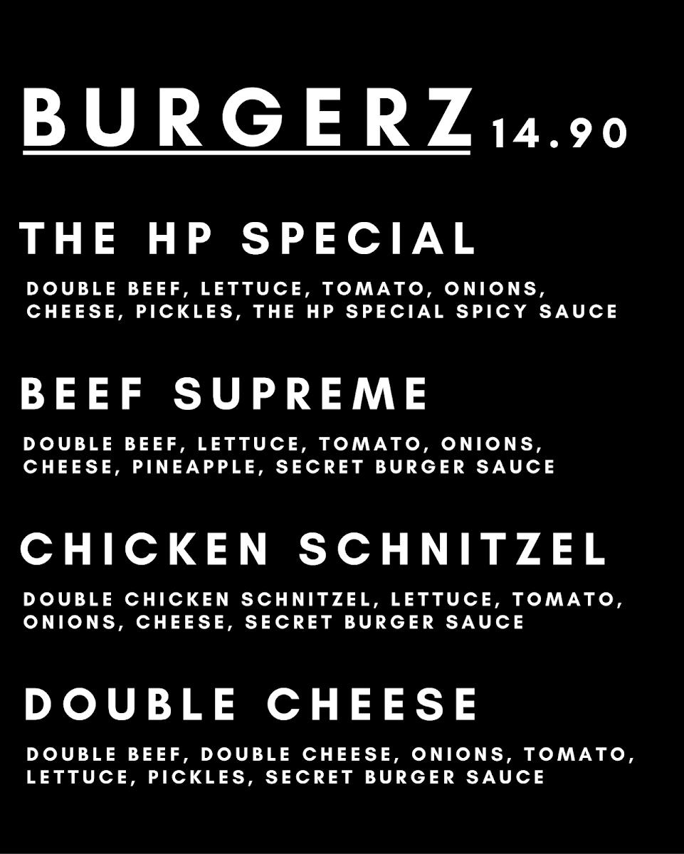 Menu, HP Kebabz - Hampton Park