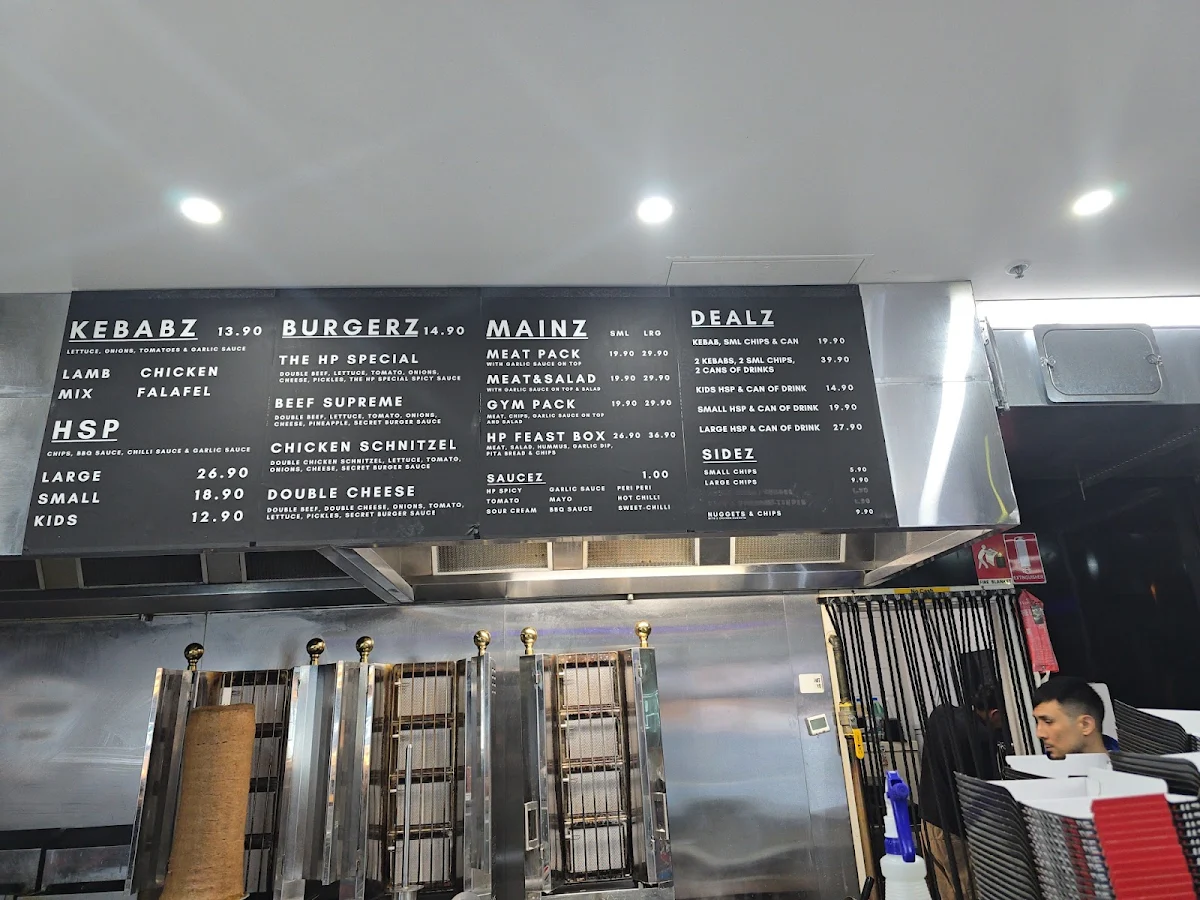 Menu, HP Kebabz - Hampton Park