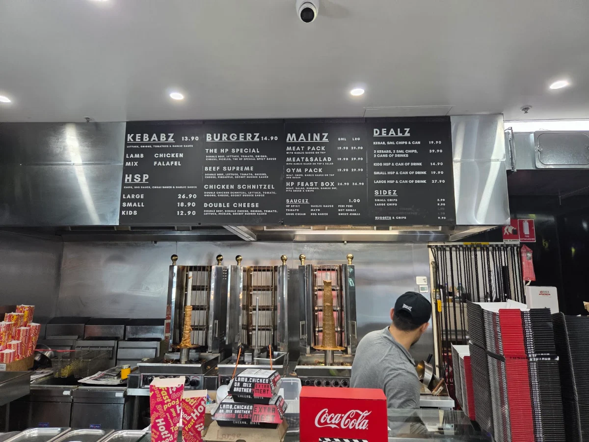 Menu, HP Kebabz - Hampton Park
