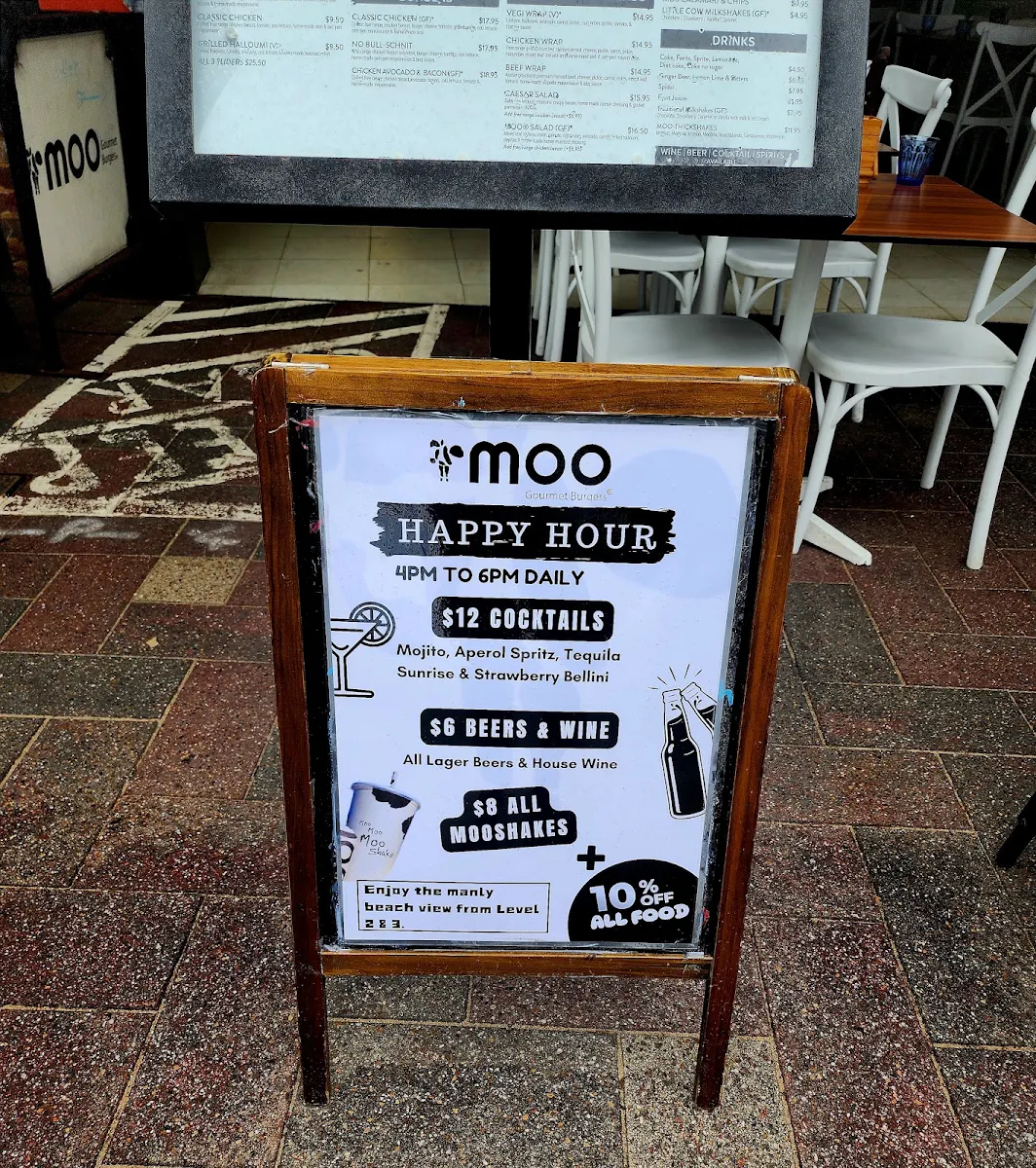 Menu, Moo Gourmet Burgers Manly