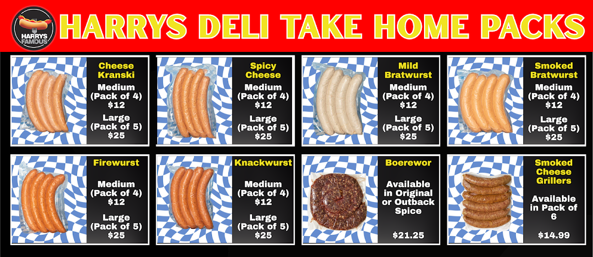 Menu, Harry's Famous Dog and Sausage