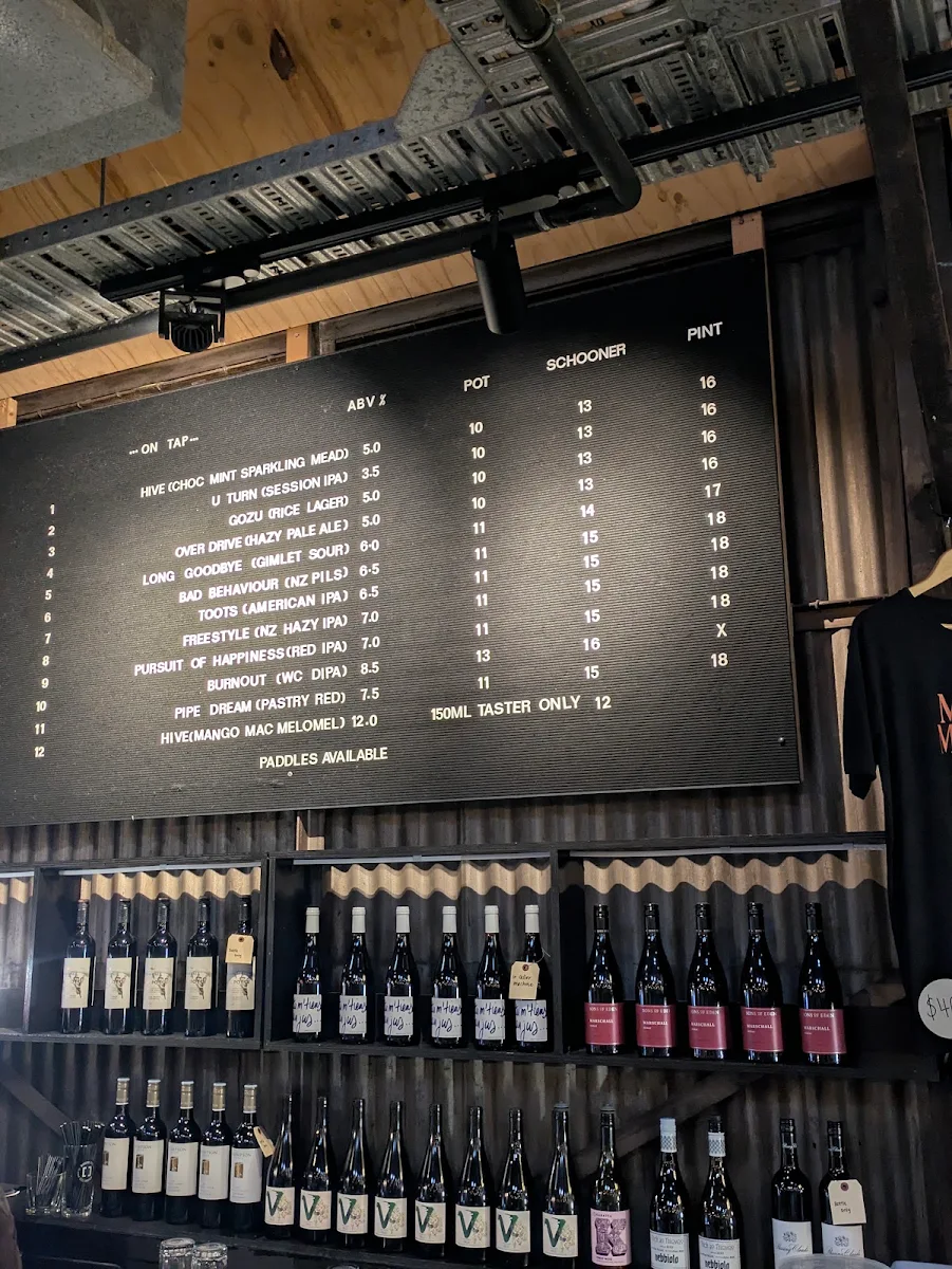 Menu, Working Title Brew Co.