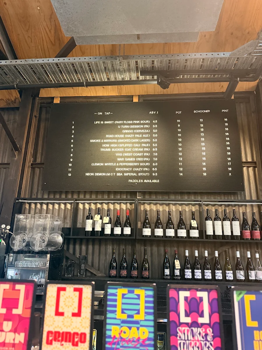 Menu, Working Title Brew Co.