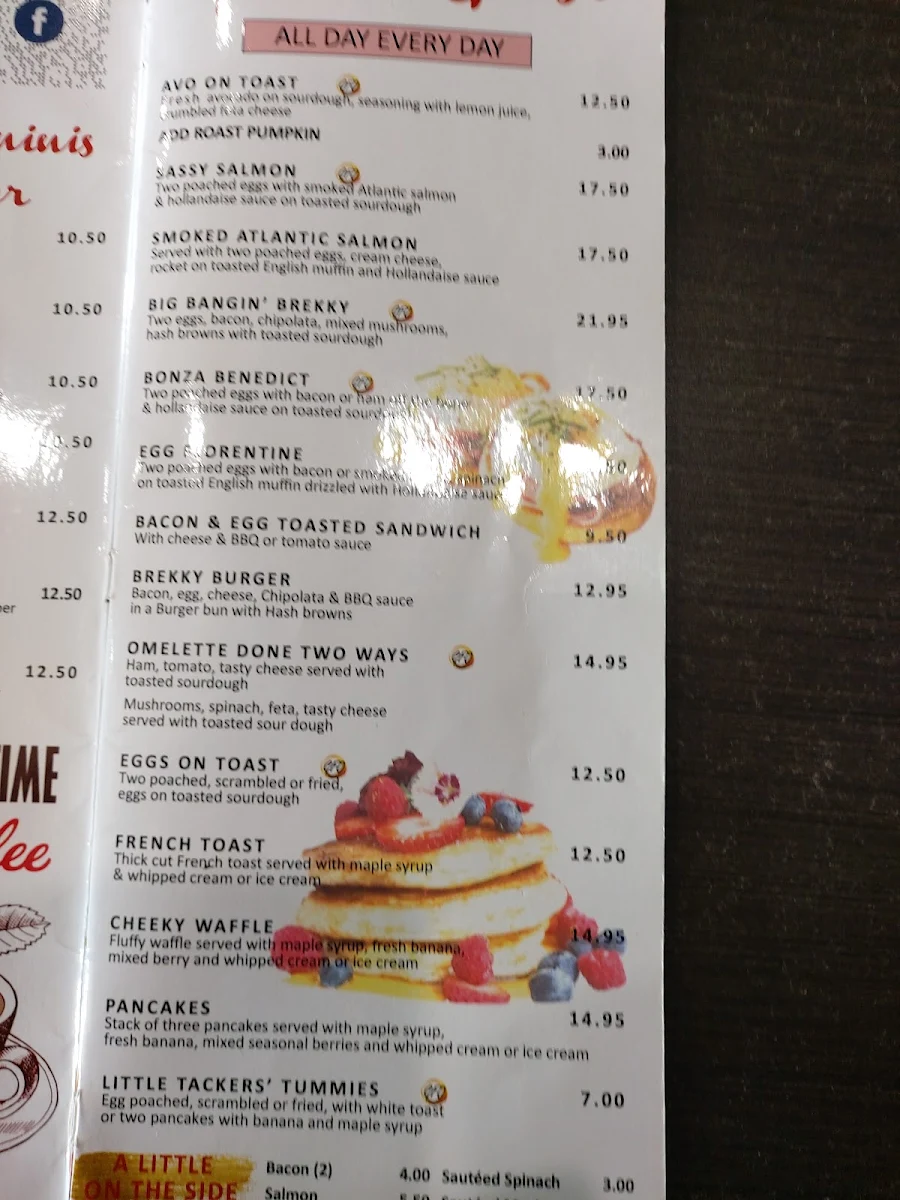 Menu, Cheeky Chinos
