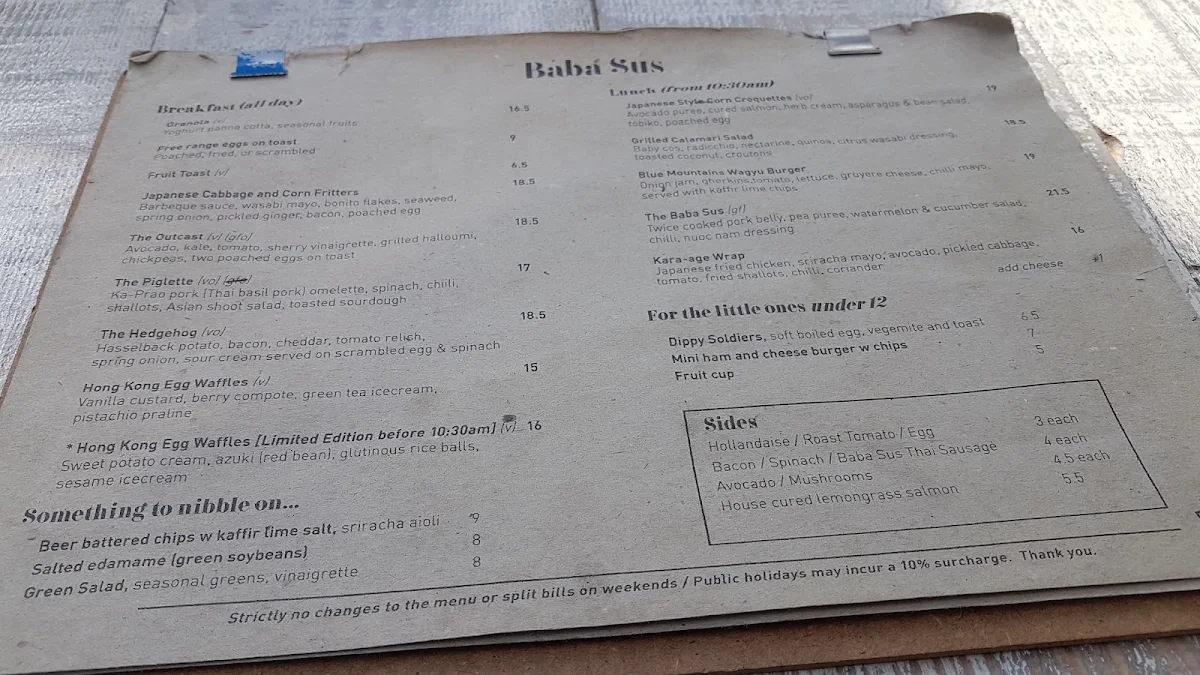Menu, Baba Sus