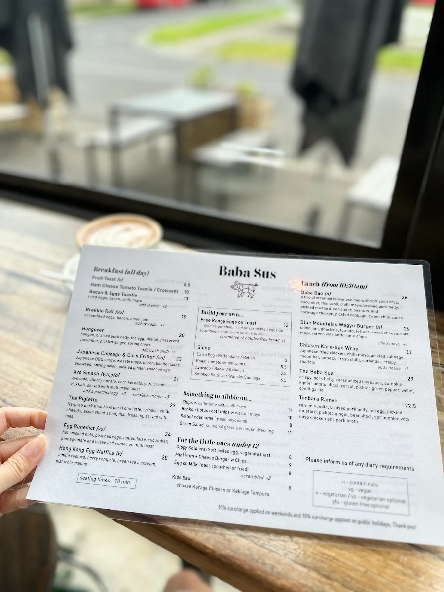 Menu, Baba Sus