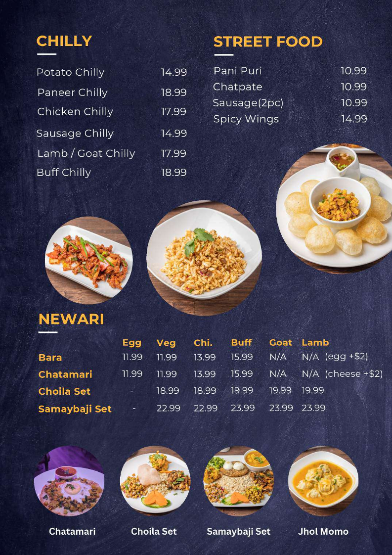 Menu, Lahana Restaurant and Bar