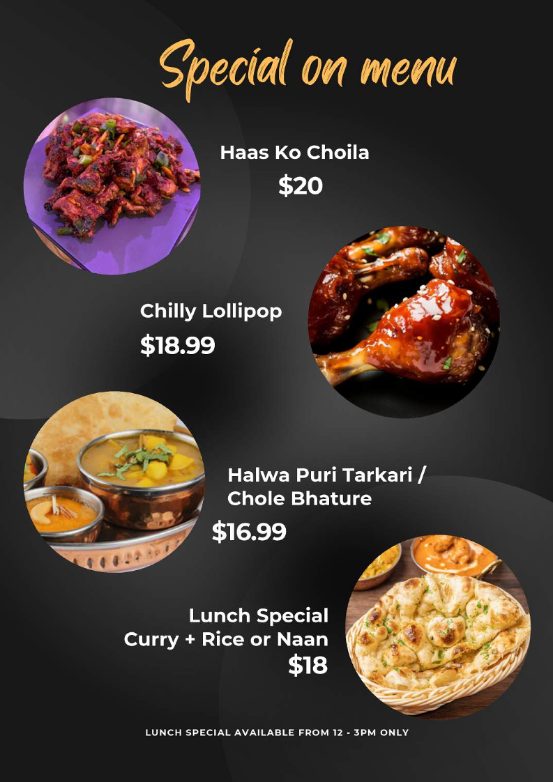 Menu, Lahana Restaurant and Bar