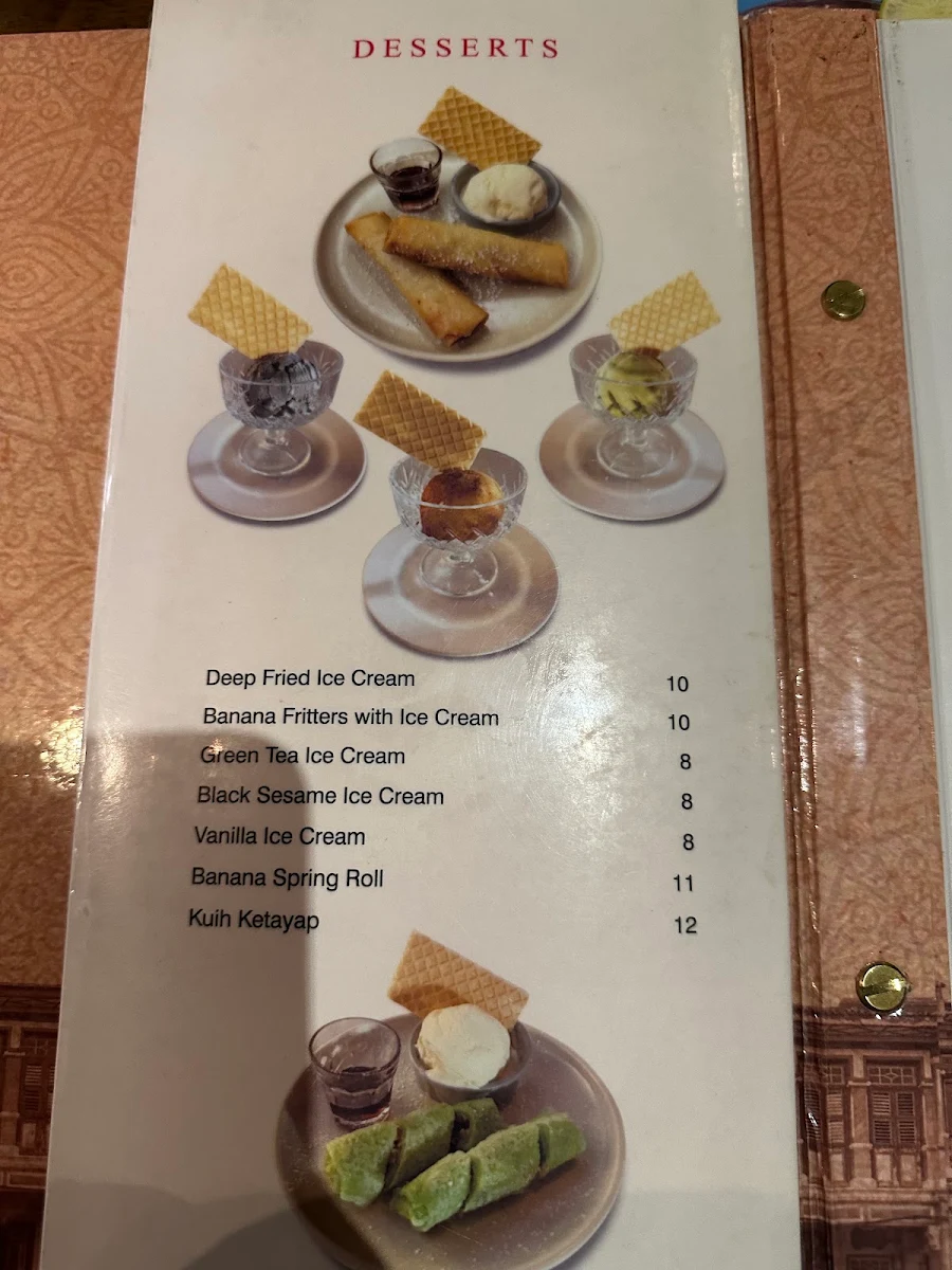 Menu, Satay Ria Malaysian Chinese Restaurant Cannon Hill （南洋海鲜酒家）